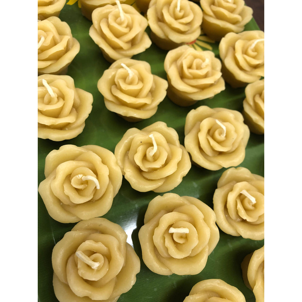 Beeswax Rose Candles